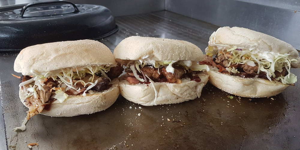 burgers on Flat Top Hotplate