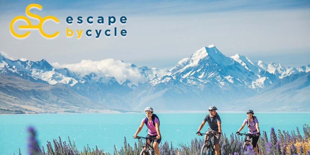 Escape by cycle biker by lake